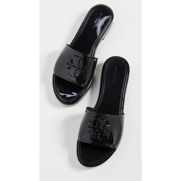 NEW TORY BURCH Eleanor Slides perfect black glossy finish for women 252 - Picture 5 of 13